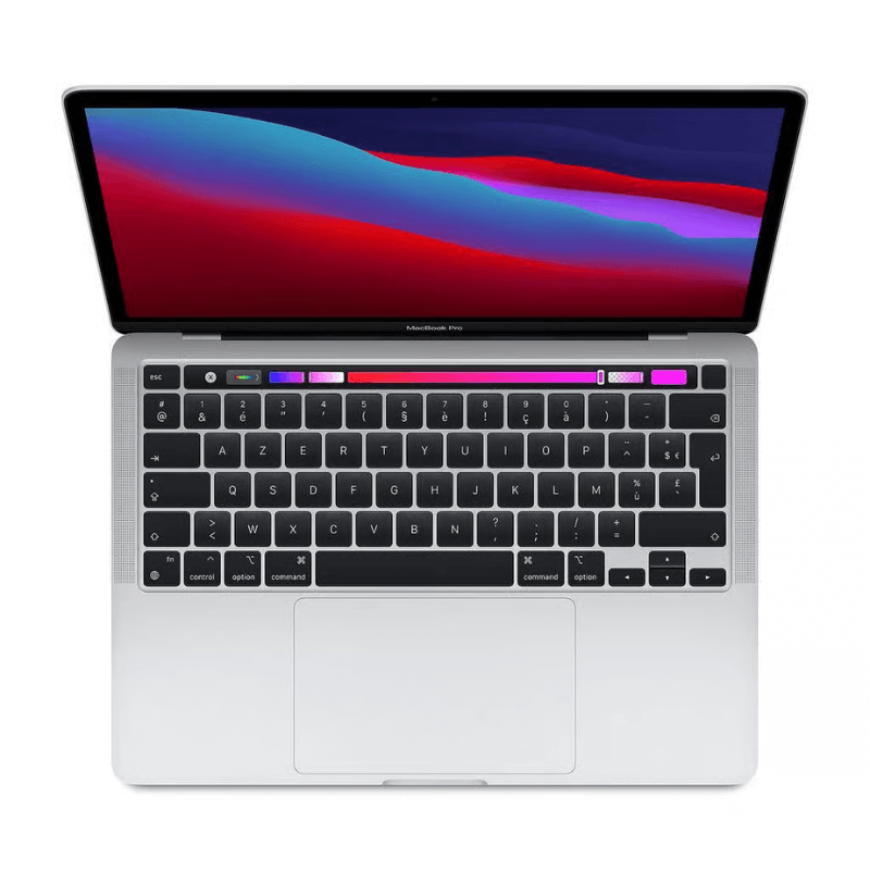 MacBook Pro 13 inch 2020 Intel i5 Zilver bovenkant