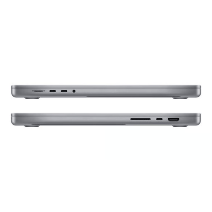 MacBook Pro 16 inch 2023 M2 Max Spacegrijs zijkant