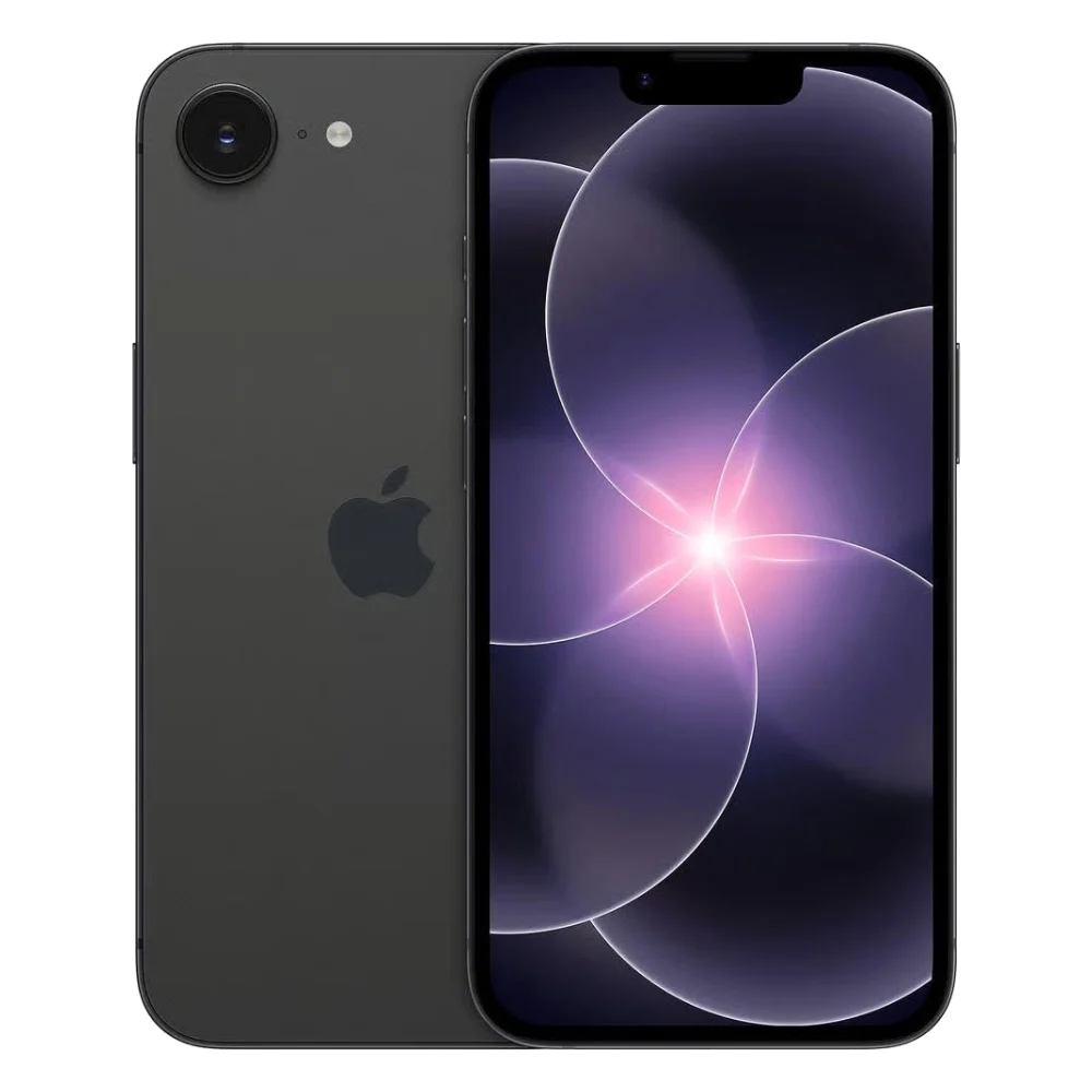 Refurbished iPhone 17e 256GB in Zwart, voor- en achterkant